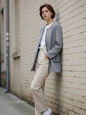 Grey Minimalist Coat, Size S